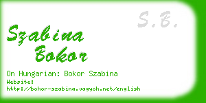 szabina bokor business card